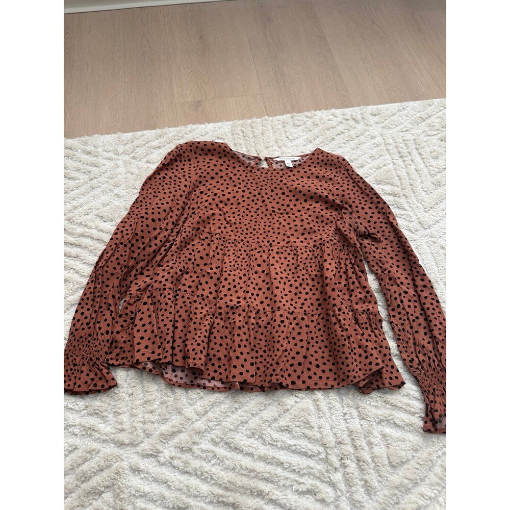 Pop sugar Polka Dot Brown Blouse